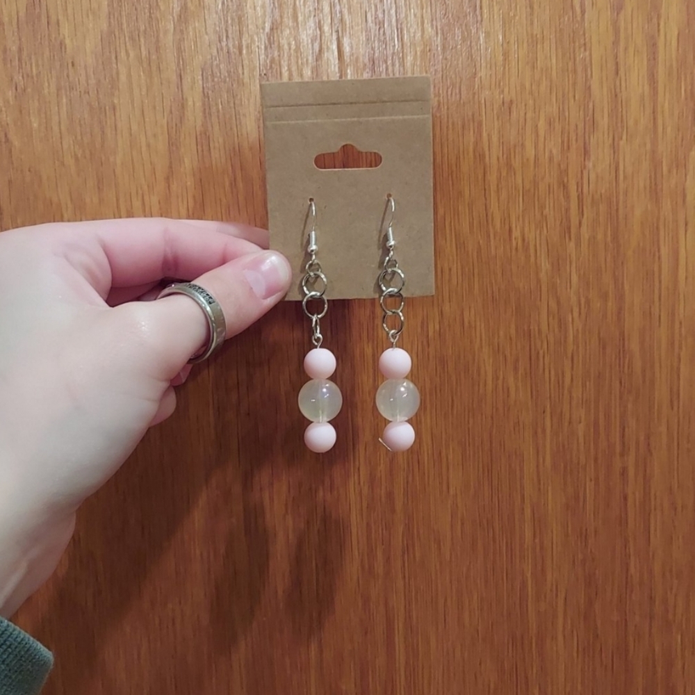Handmade pink earrings